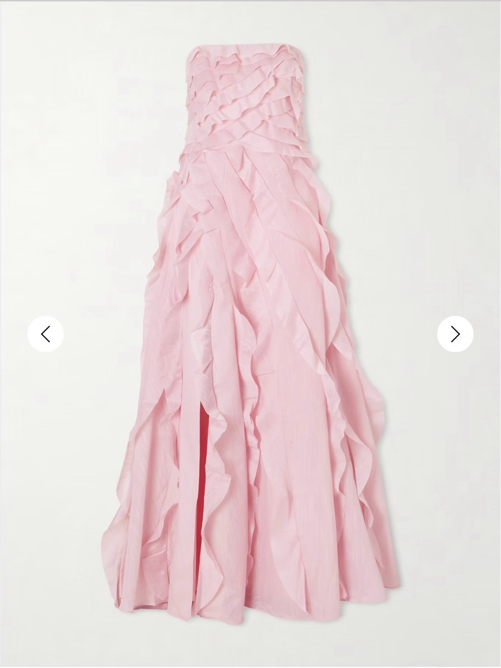 Aje Strapless Pink Ruffle Gown